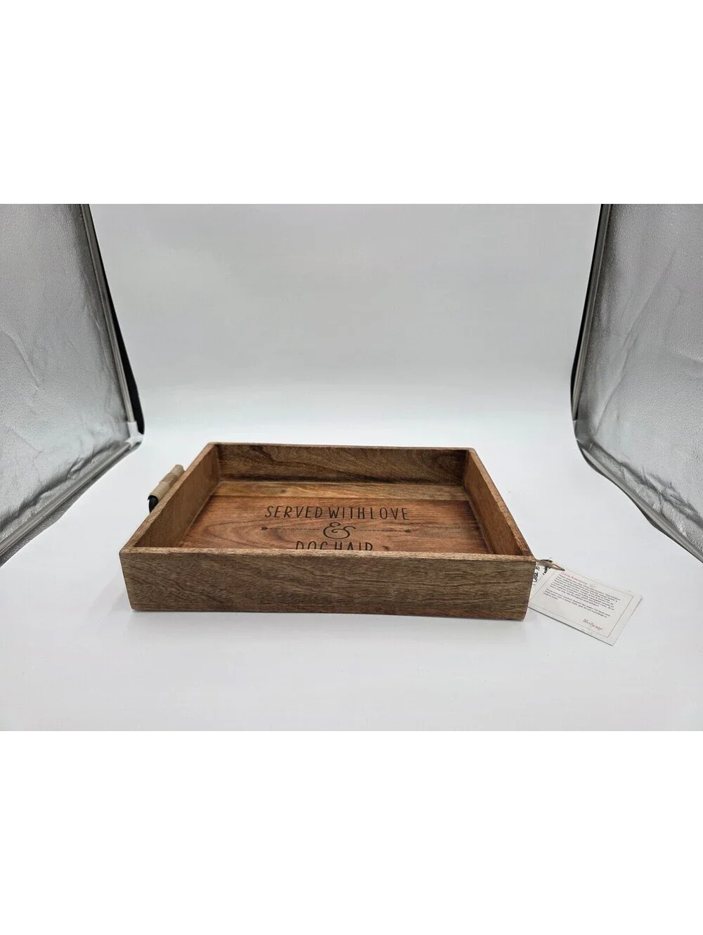 Wooden Serving Tray with Handles - 